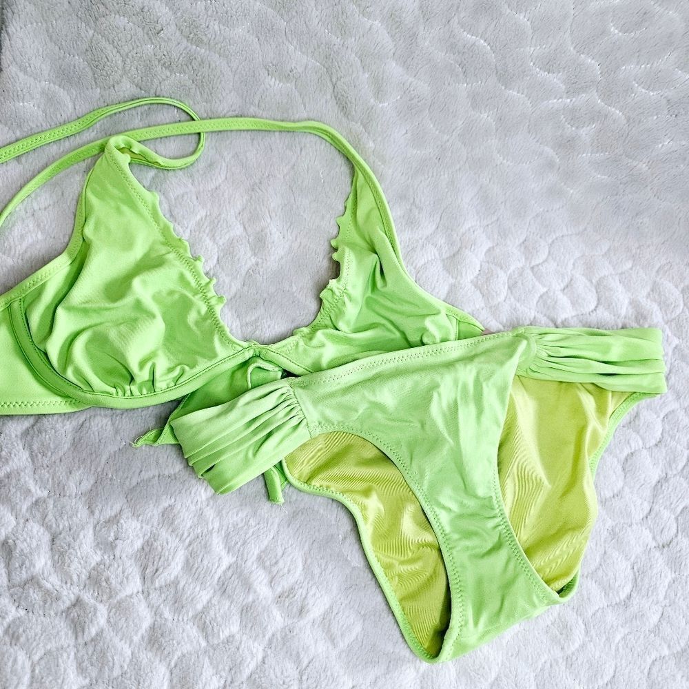 Victoria's Secret bikini neon lime green XS 34B underwire